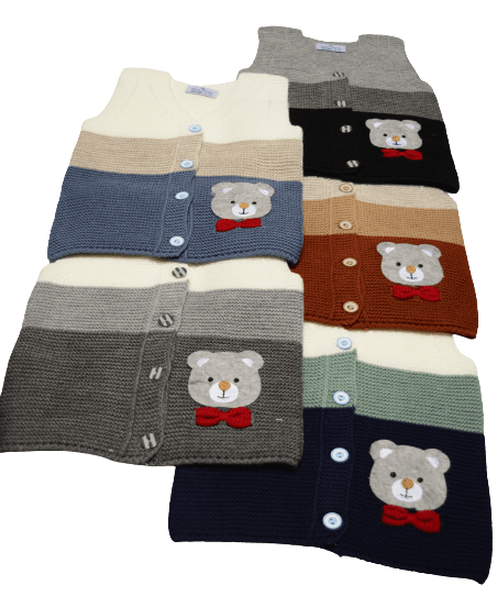 Sweater Vest for Baby & Toddlers, Button-Up Cardigan With Cute Bear - Wear Sierra