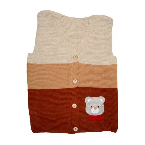 Sweater Vest for Baby & Toddlers, Button-Up Cardigan With Cute Bear - Wear Sierra