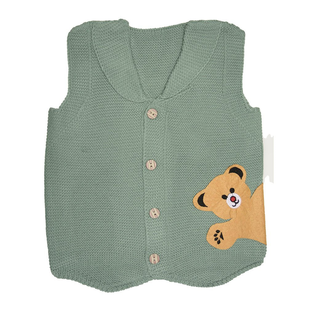Sweater Vest For Infants and Toddlers - Cute Bear Design Cardigan for Little Kids - Wear Sierra