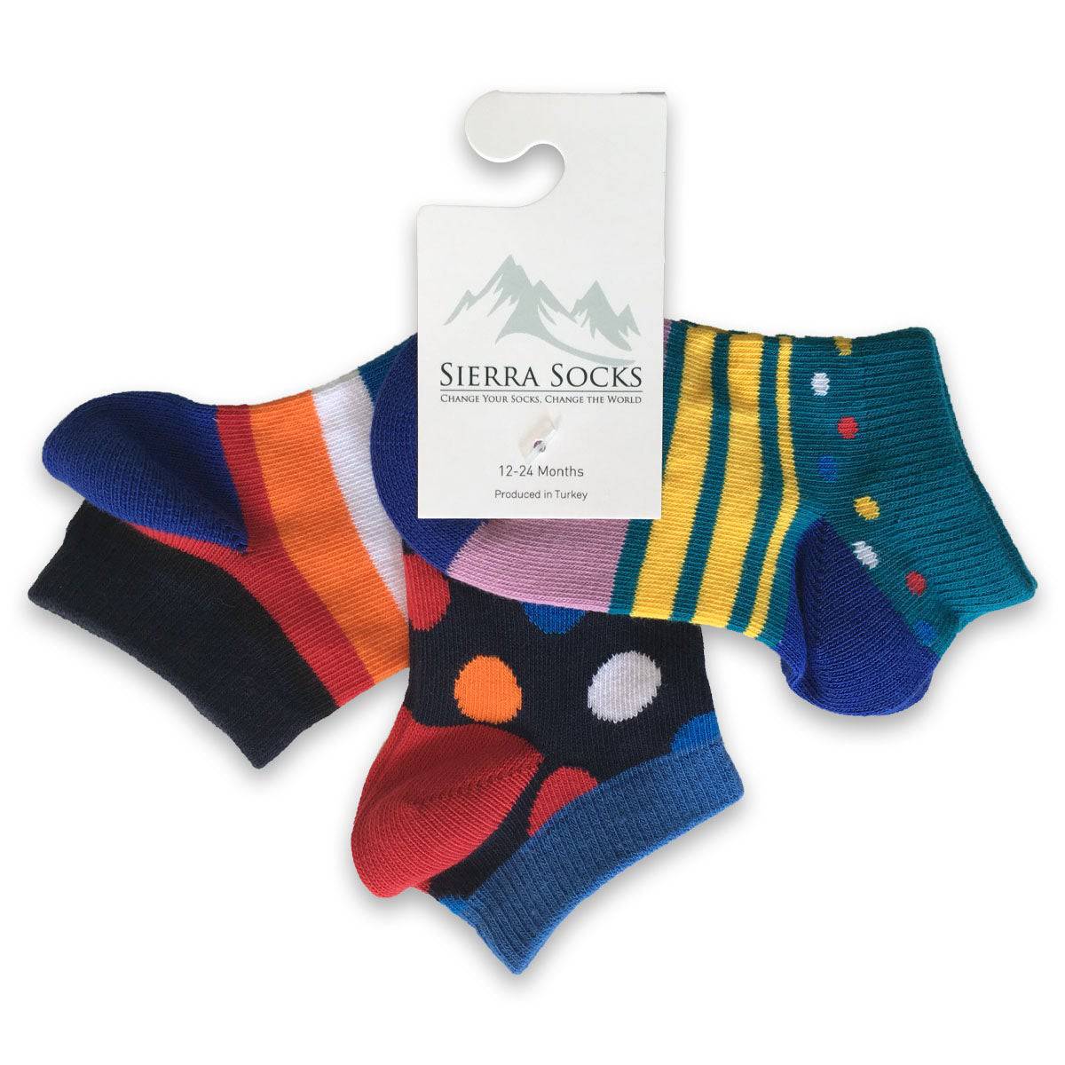 Toddler Colorful and Cute Cotton Ankle Socks in Cars, Foodie, Animals or Dots 3-Pair Packs - Wear Sierra