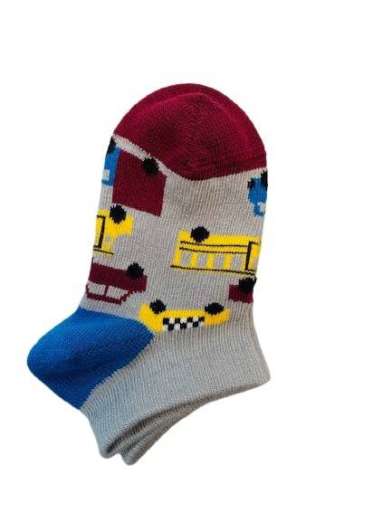 Toddler Colorful and Cute Cotton Ankle Socks in Cars, Foodie, Animals or Dots 3-Pair Packs - Wear Sierra