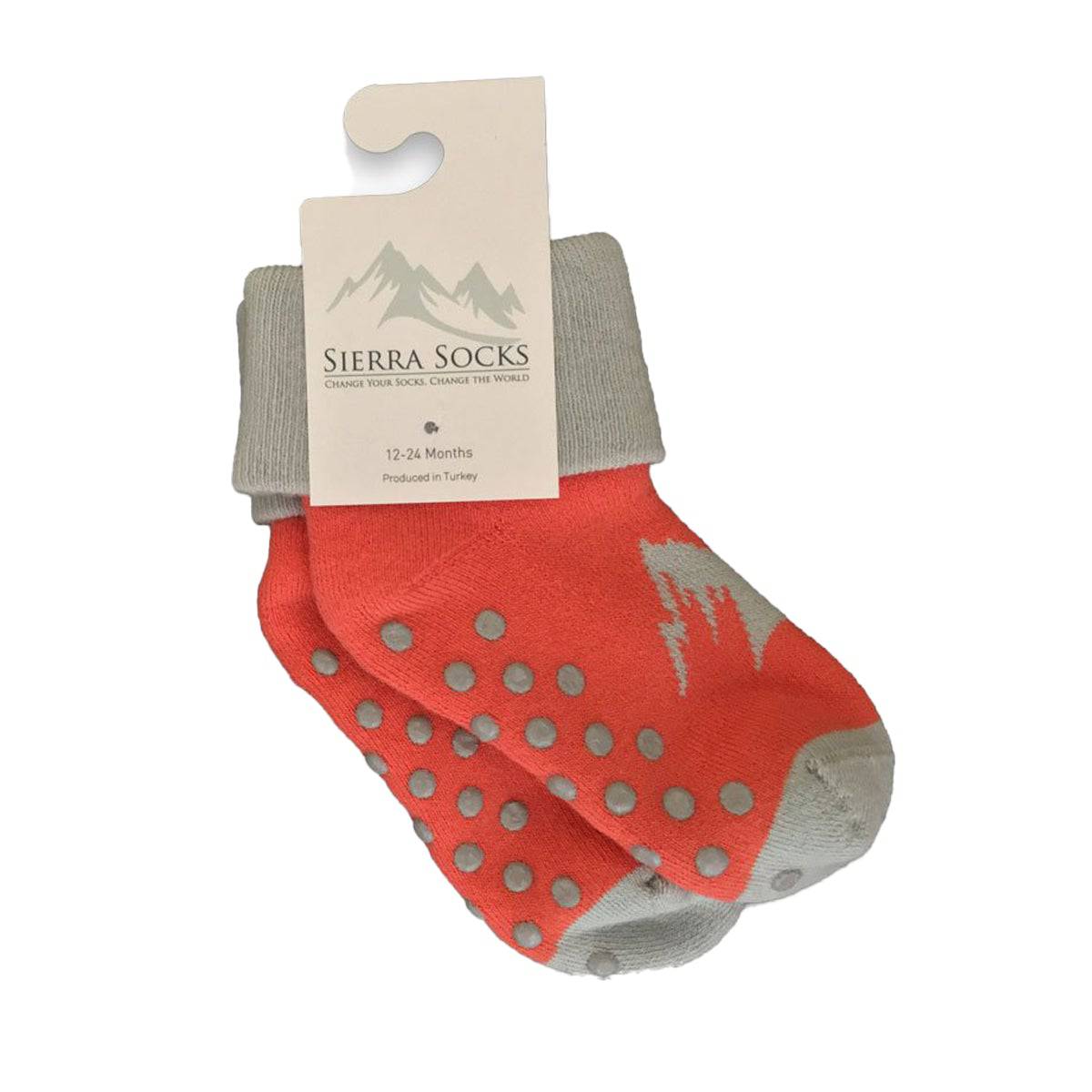 Toddler Combed Cotton Turn Cuff Non-Slip Socks for Boys & Girls - Wear Sierra