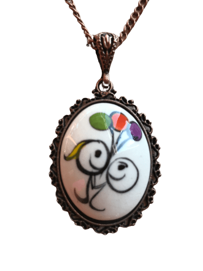 Turkish Artisan Made Ceramic Necklace Pendants - Friendship & Love Designs, Unique and One-of-A-Kind - Wear Sierra
