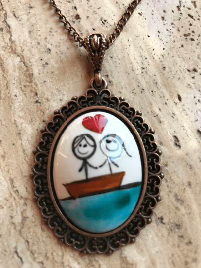 Turkish Artisan Made Ceramic Necklace Pendants - Friendship & Love Designs, Unique and One-of-A-Kind - Wear Sierra