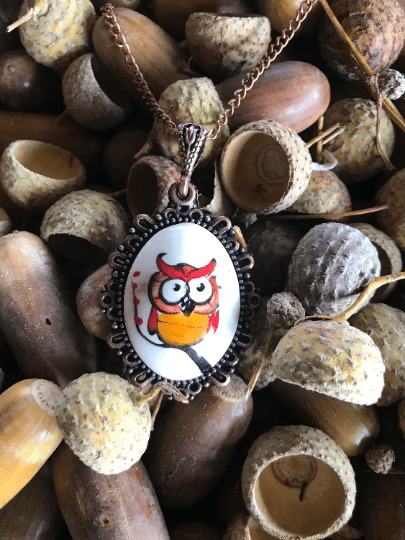 Turkish Made Cini Ceramic Necklace - Owl or Cats Themed Necklace - Wear Sierra