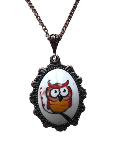 Turkish Made Cini Ceramic Necklace - Owl or Cats Themed Necklace - Wear Sierra