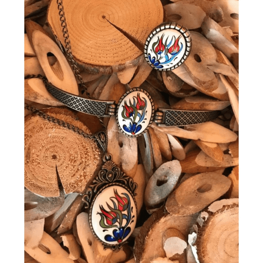 Turkish Made Floral Theme Bracelets - Jewelry Set - Bracelets for Women & Girls - Wear Sierra