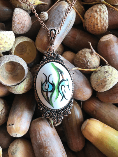 Turkish Made Hand Crafted Floral Theme Pendant - Unique Hand Painted Jewelry - Wear Sierra