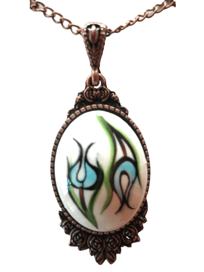 Turkish Made Hand Crafted Floral Theme Pendant - Unique Hand Painted Jewelry - Wear Sierra