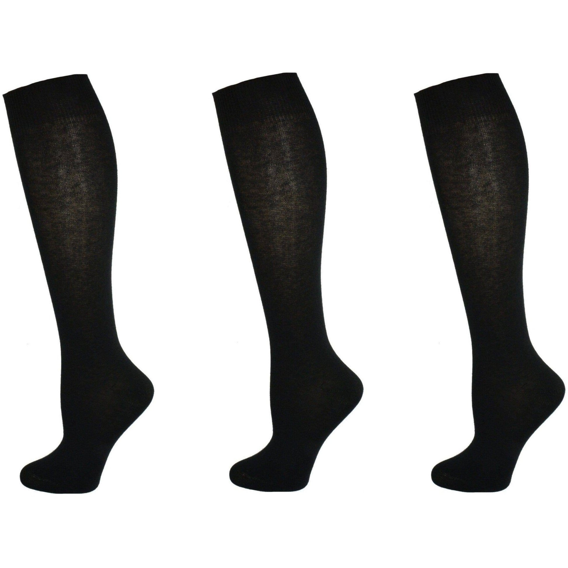 Uniform Knee High Socks for Kids & Women Combed Cotton Knee Highs (3 Pair Packs) - Wear Sierra