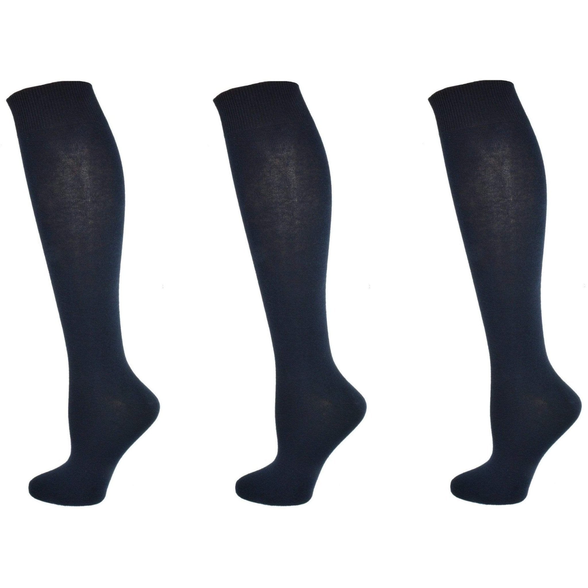 Uniform Knee High Socks for Kids & Women Combed Cotton Knee Highs (3 Pair Packs) - Wear Sierra