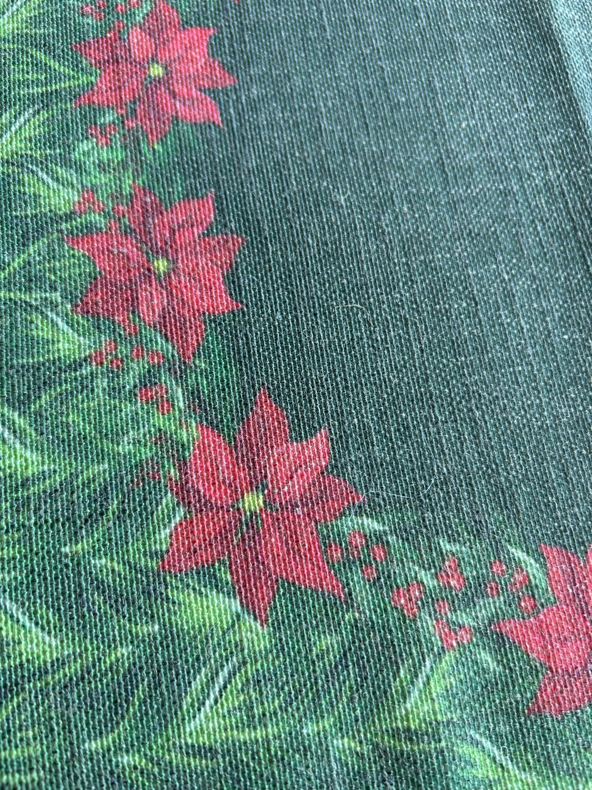 Holiday Themed Poinsettia Flower Pattern Placemat Set of 2, Rectangle, 13" x 19" - Wear Sierra