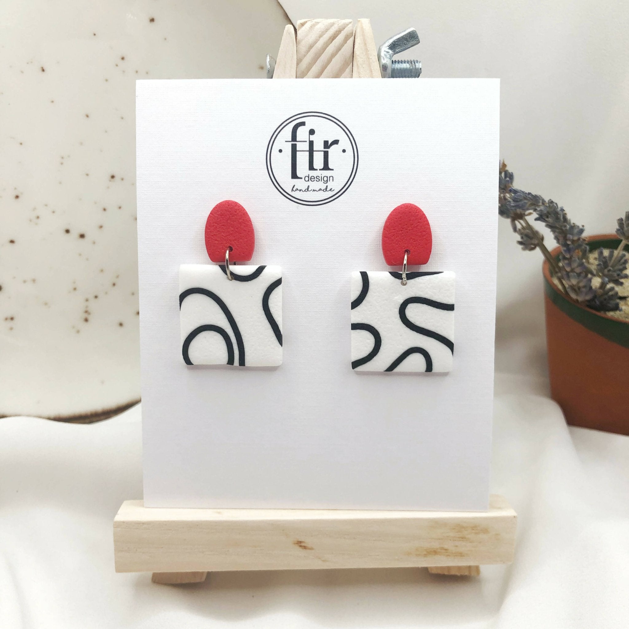 Waves Handmade Polymer Clay Earrings - Colorful Clay Earring Accessories - Wear Sierra