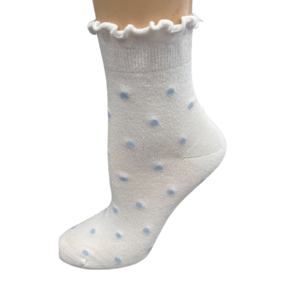 Women's Bamboo Low Cut Quarter 4-Pair Pack Lettuce Edge Ruffle Socks