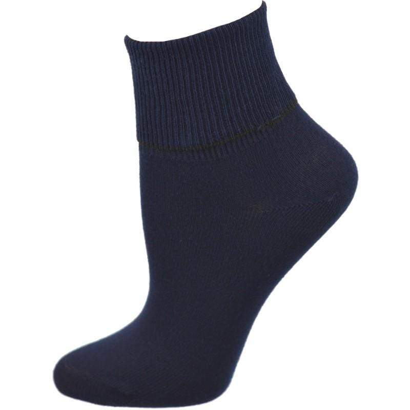 Women's 100% Combed Cotton Ankle Turn Cuff 3 Pair Pack - Loose Fitting Socks, Perfect for Diabetics and Edema - Wear Sierra