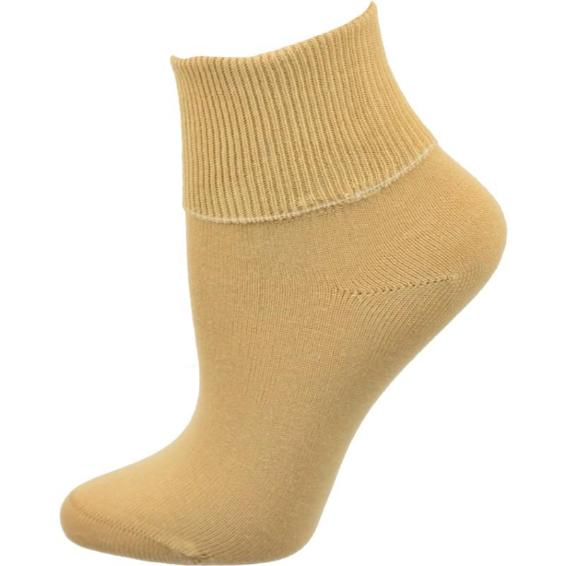 Women's 100% Combed Cotton Ankle Turn Cuff 3 Pair Pack - Loose Fitting Socks, Perfect for Diabetics and Edema - Wear Sierra