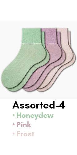Women's 100% Combed Cotton Ankle Turn Cuff 3 Pair Pack - Loose Fitting Socks, Perfect for Diabetics and Edema - Wear Sierra