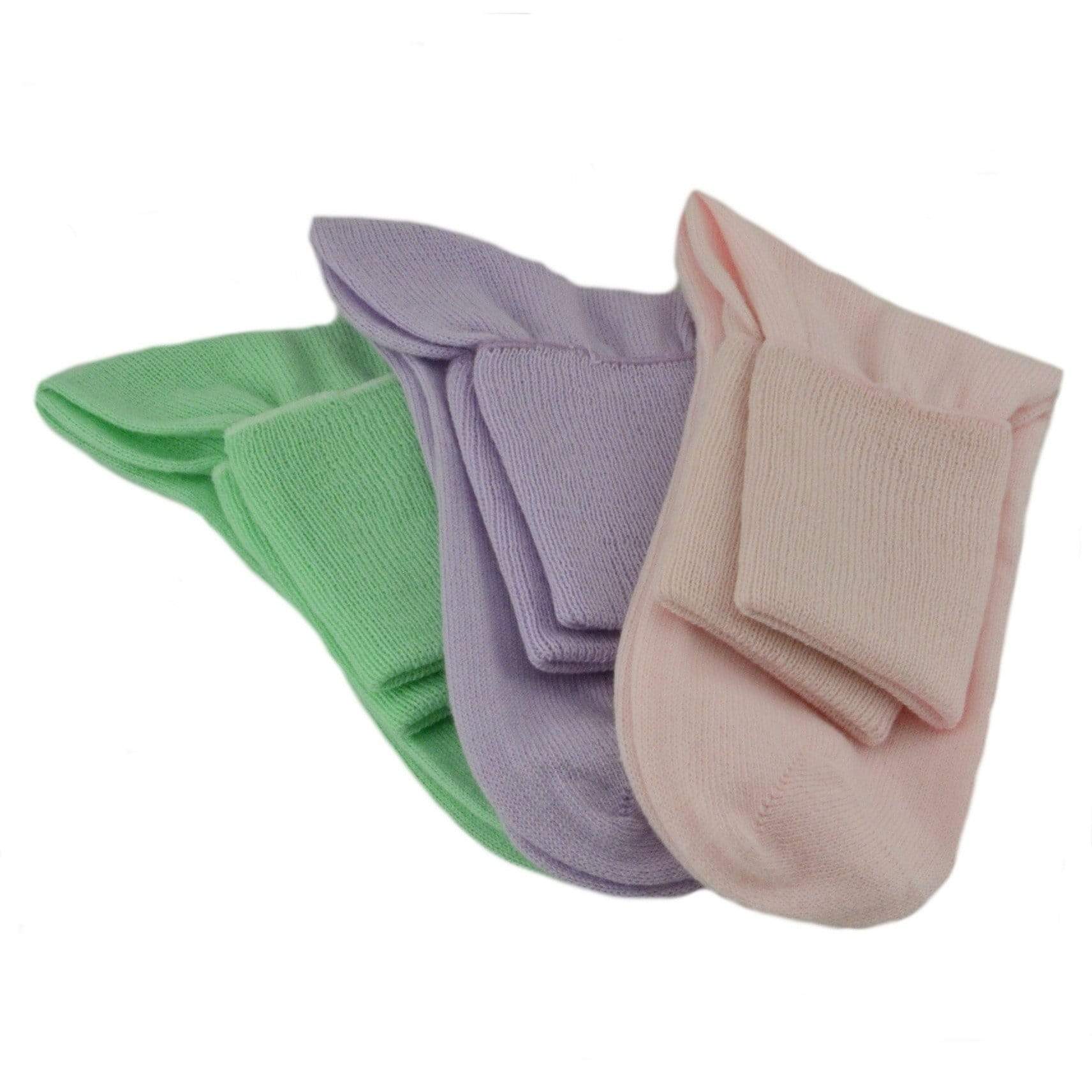 Women's 100% Combed Cotton Ankle Turn Cuff 3 Pair Pack - Loose Fitting Socks, Perfect for Diabetics and Edema - Wear Sierra