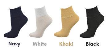 Women's 100% Combed Cotton Ankle Turn Cuff 3 Pair Pack - Loose Fitting Socks, Perfect for Diabetics and Edema - Wear Sierra