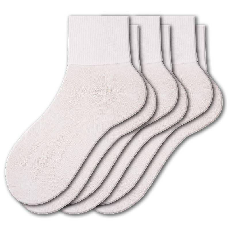 Women's 100% Combed Cotton Ankle Turn Cuff 3 Pair Pack - Loose Fitting Socks, Perfect for Diabetics and Edema - Wear Sierra