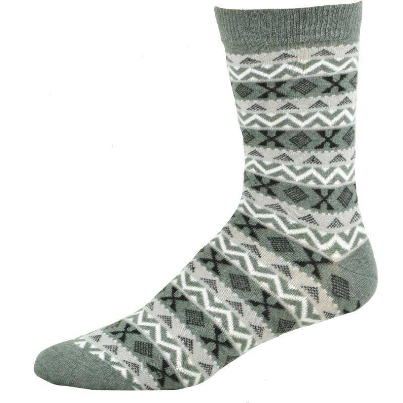 Women's Acrylic Fairisle Style Crew Socks - Available in 2 Pair Packs - Wear Sierra