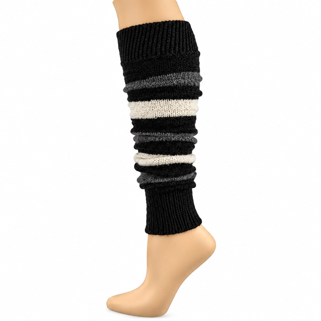 Women's and Girls' Striped Lambs Wool Leg Warmers - Wear Sierra