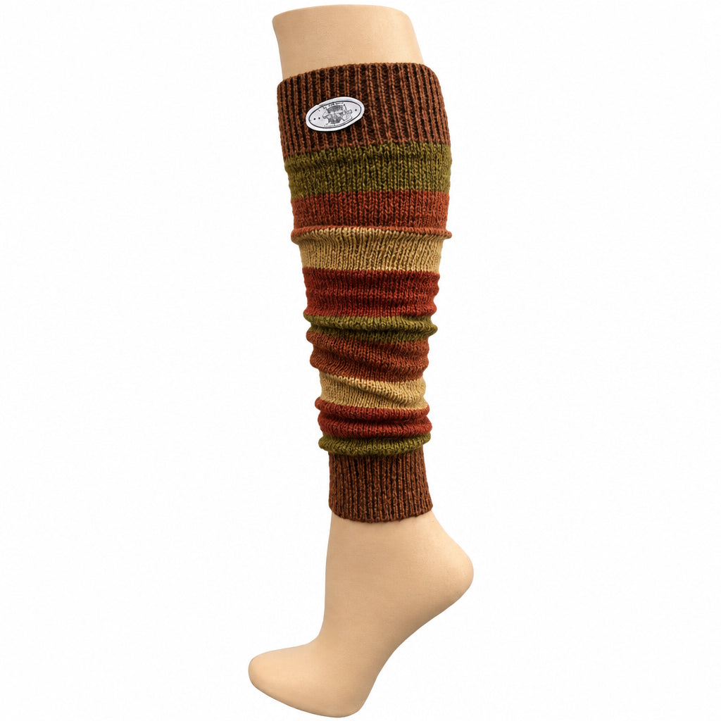 Women's and Girls' Striped Lambs Wool Leg Warmers - Wear Sierra