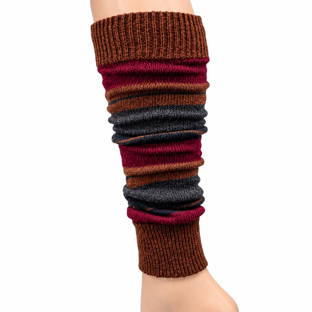 Women's and Girls' Striped Lambs Wool Leg Warmers - Wear Sierra