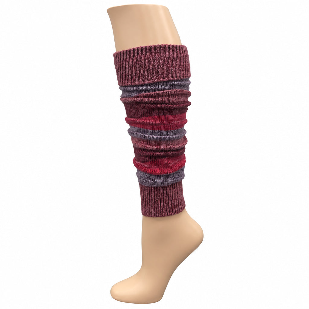 Women's and Girls' Striped Lambs Wool Leg Warmers - Wear Sierra