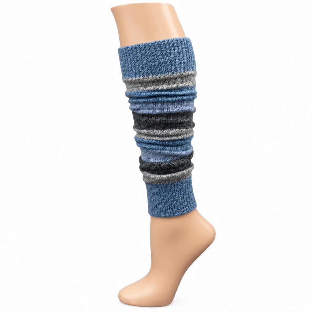 Women's and Girls' Striped Lambs Wool Leg Warmers - Wear Sierra