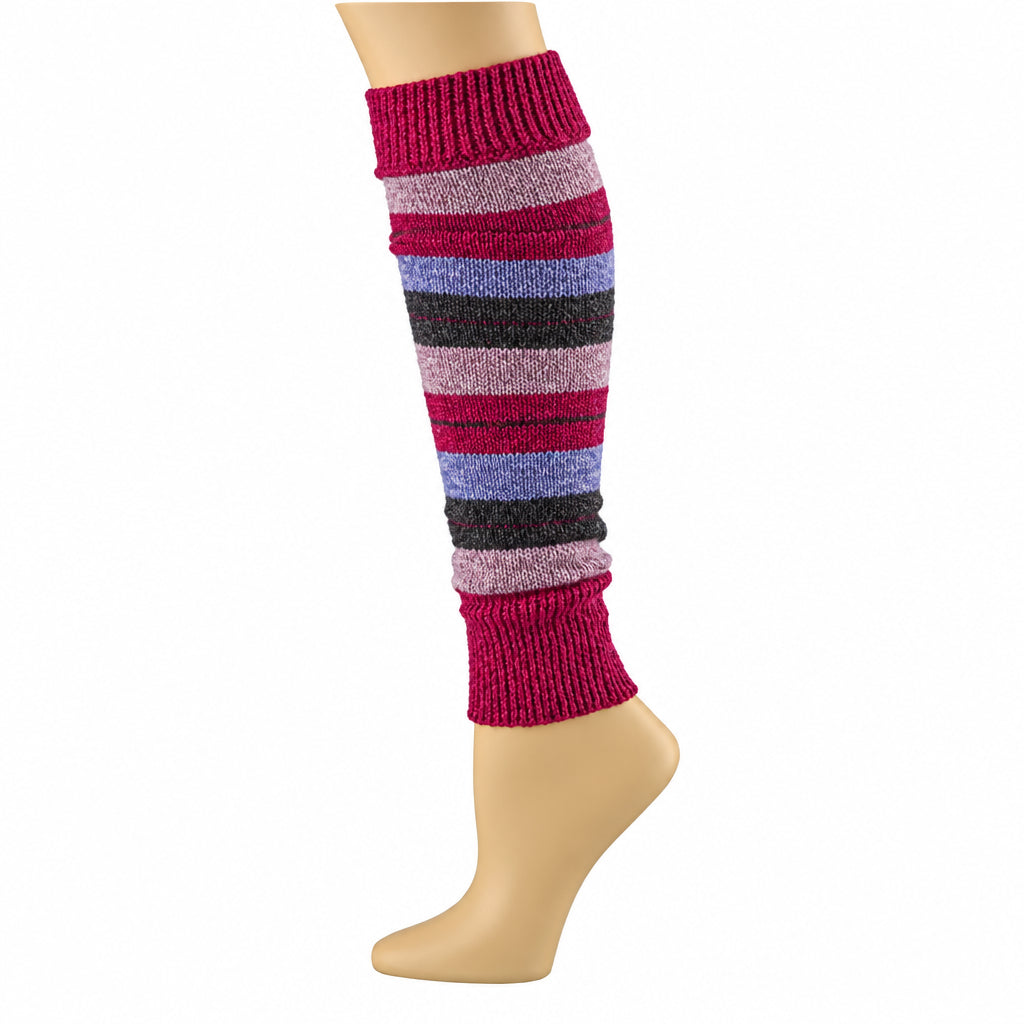 Women's and Girls' Striped Lambs Wool Leg Warmers - Wear Sierra