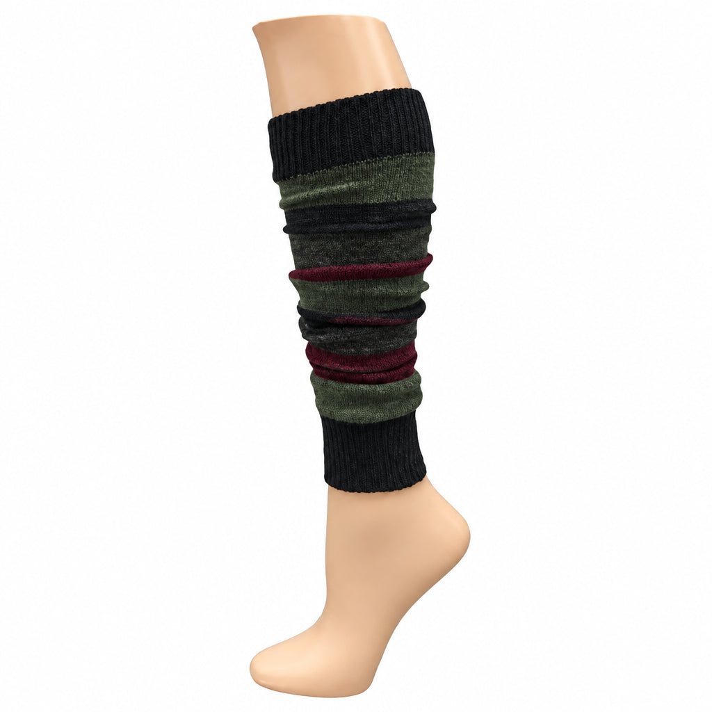 Women's and Girls' Striped Lambs Wool Leg Warmers - Wear Sierra
