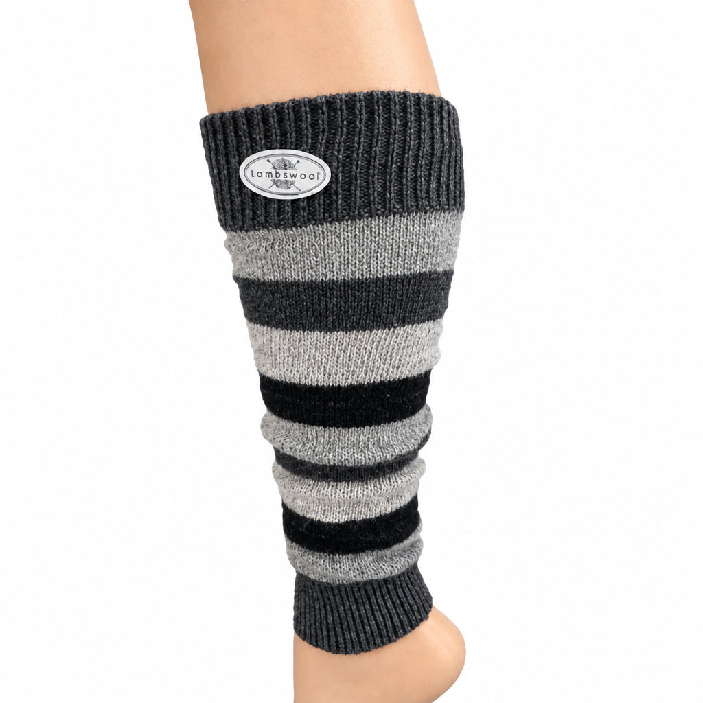 Women's and Girls' Striped Lambs Wool Leg Warmers - Wear Sierra