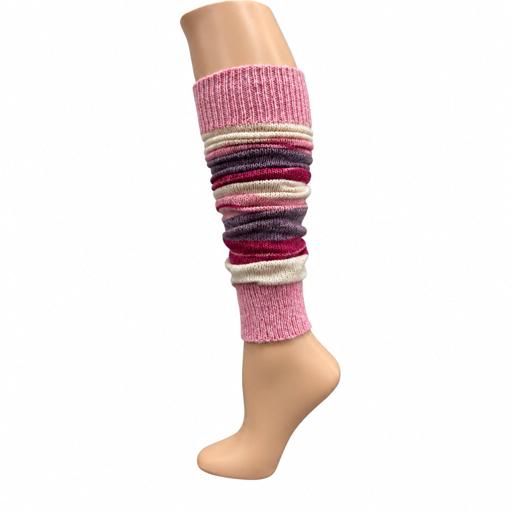 Women's and Girls' Striped Lambs Wool Leg Warmers - Wear Sierra