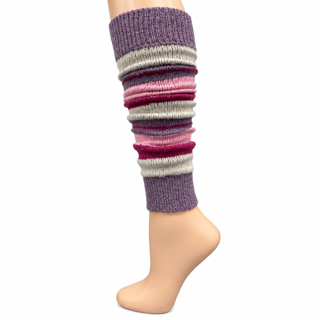 Women's and Girls' Striped Lambs Wool Leg Warmers - Wear Sierra