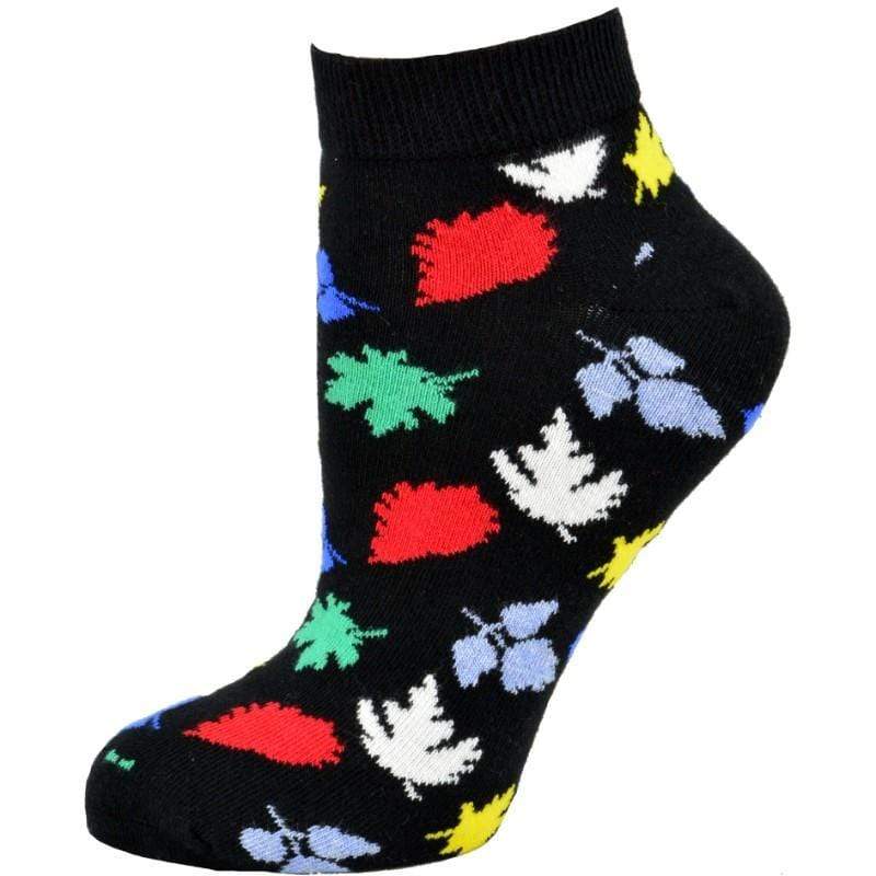 Women's Ankle Socks in Combed Cotton - Leaf Pattern, Fall Socks - 1 Pair Packs - Wear Sierra