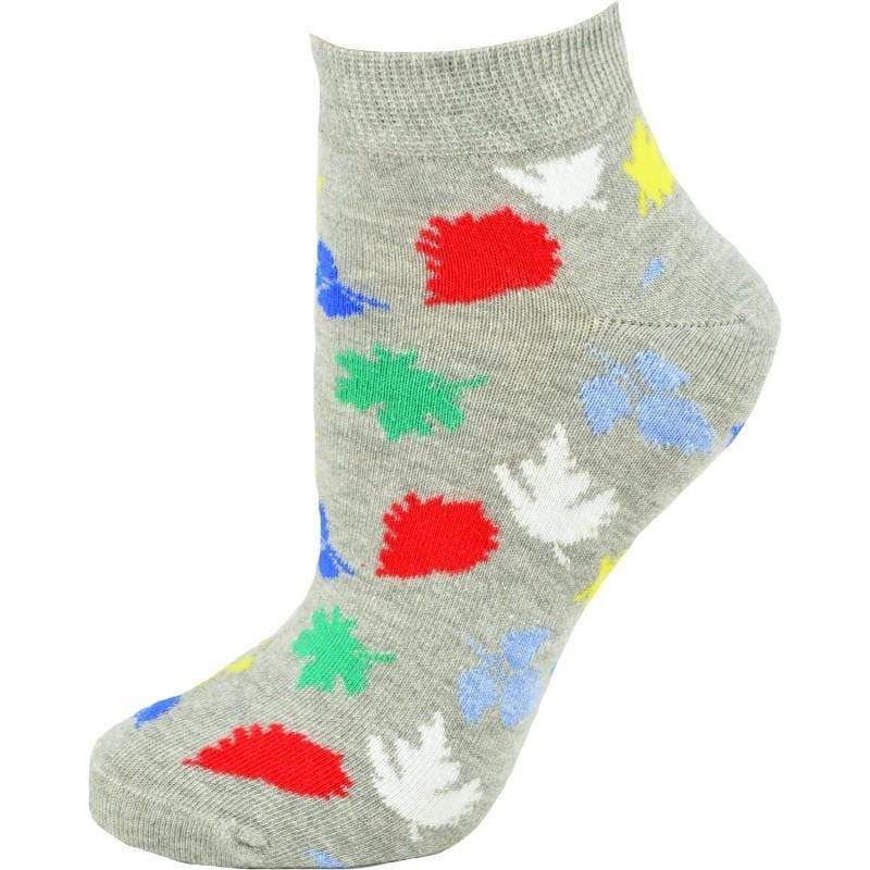 Women's Ankle Socks in Combed Cotton - Leaf Pattern, Fall Socks - 1 Pair Packs - Wear Sierra