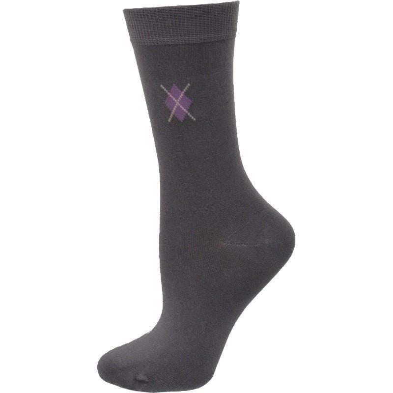 Women's Argyle Pattern Rayon Crew Super Soft Socks - Wear Sierra