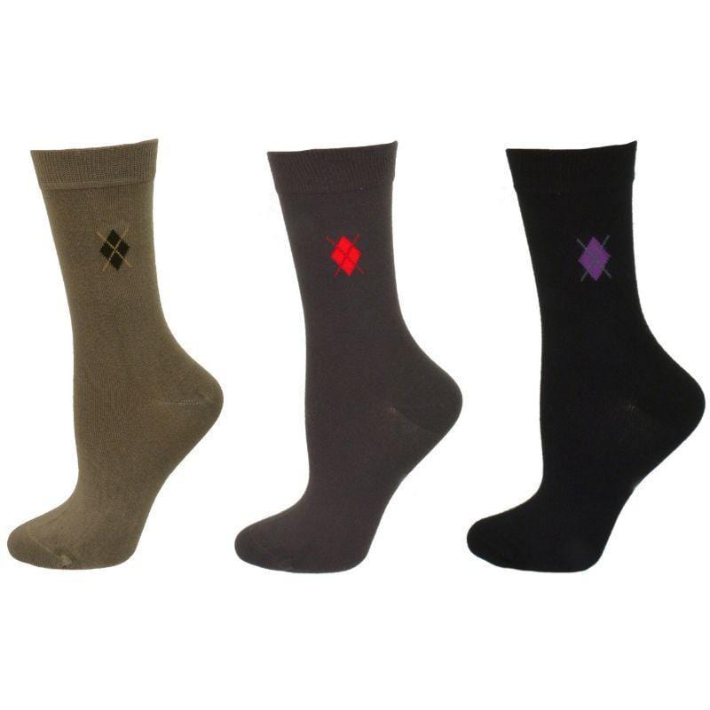Women's Argyle Pattern Rayon Crew Super Soft Socks - Wear Sierra
