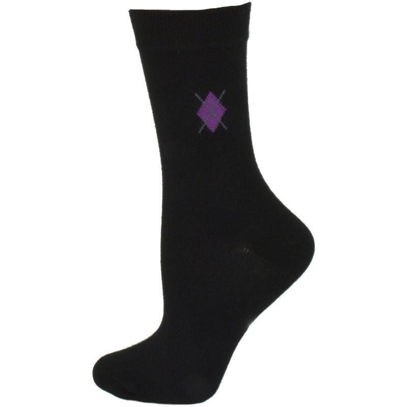 Women's Argyle Pattern Rayon Crew Super Soft Socks - Wear Sierra