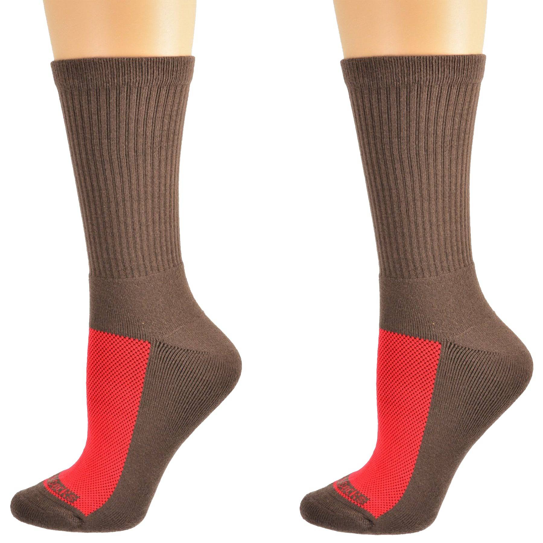 Women's Athletic Crew Socks, Colorful Cotton Athletic Cushioned Socks, 2 Pair Pack - Wear Sierra