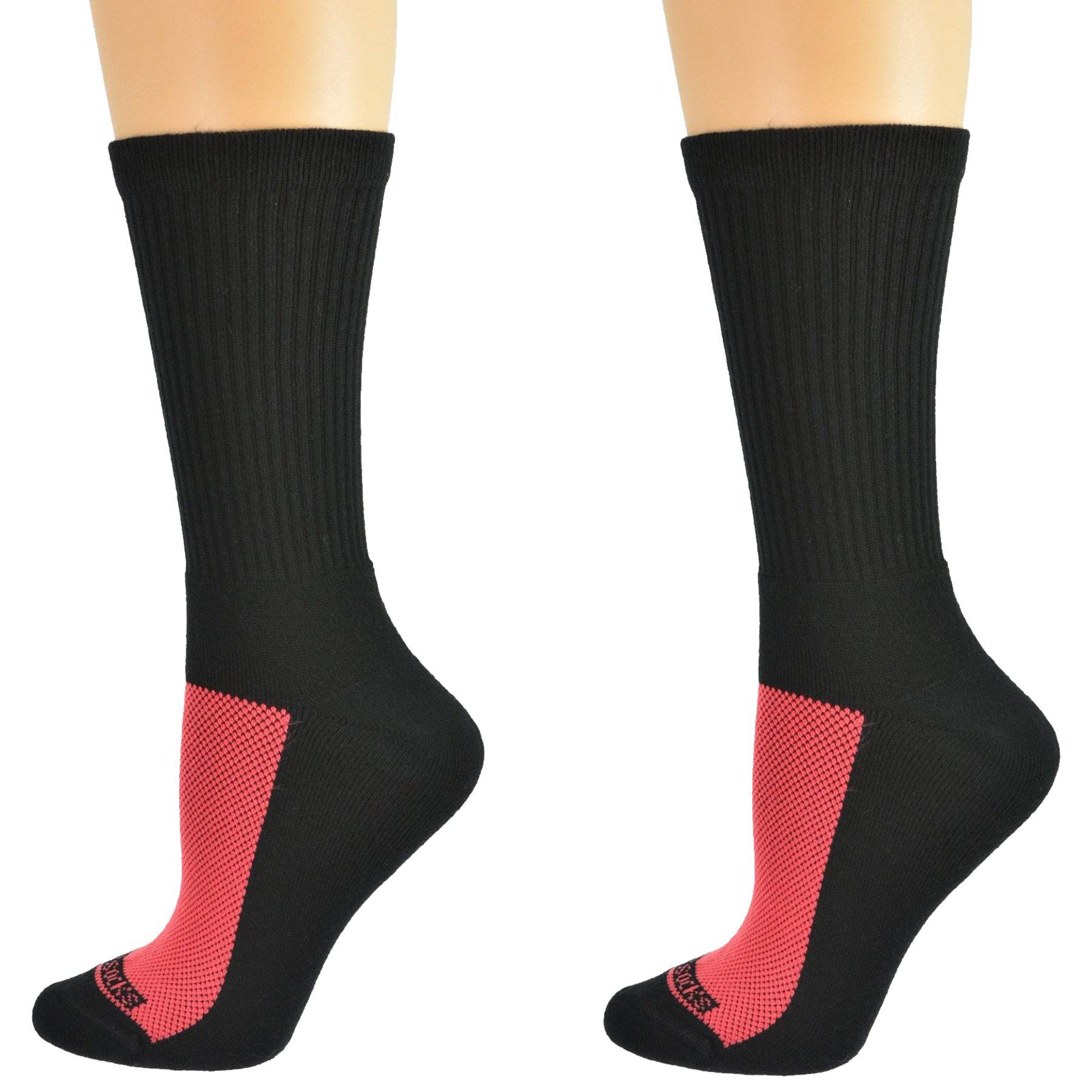 Women's Athletic Crew Socks, Colorful Cotton Athletic Cushioned Socks, 2 Pair Pack - Wear Sierra