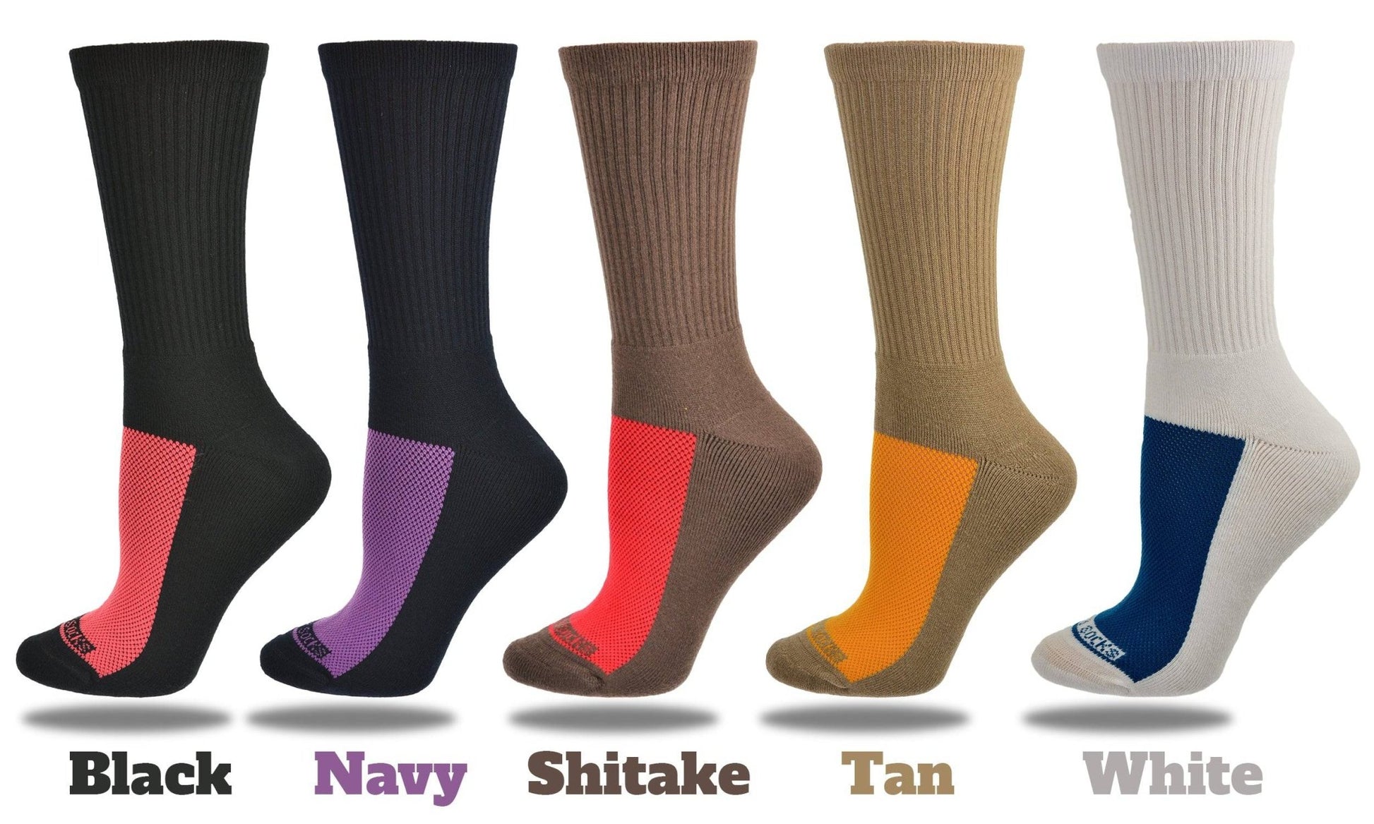 Women's Athletic Crew Socks, Colorful Cotton Athletic Cushioned Socks, 2 Pair Pack - Wear Sierra