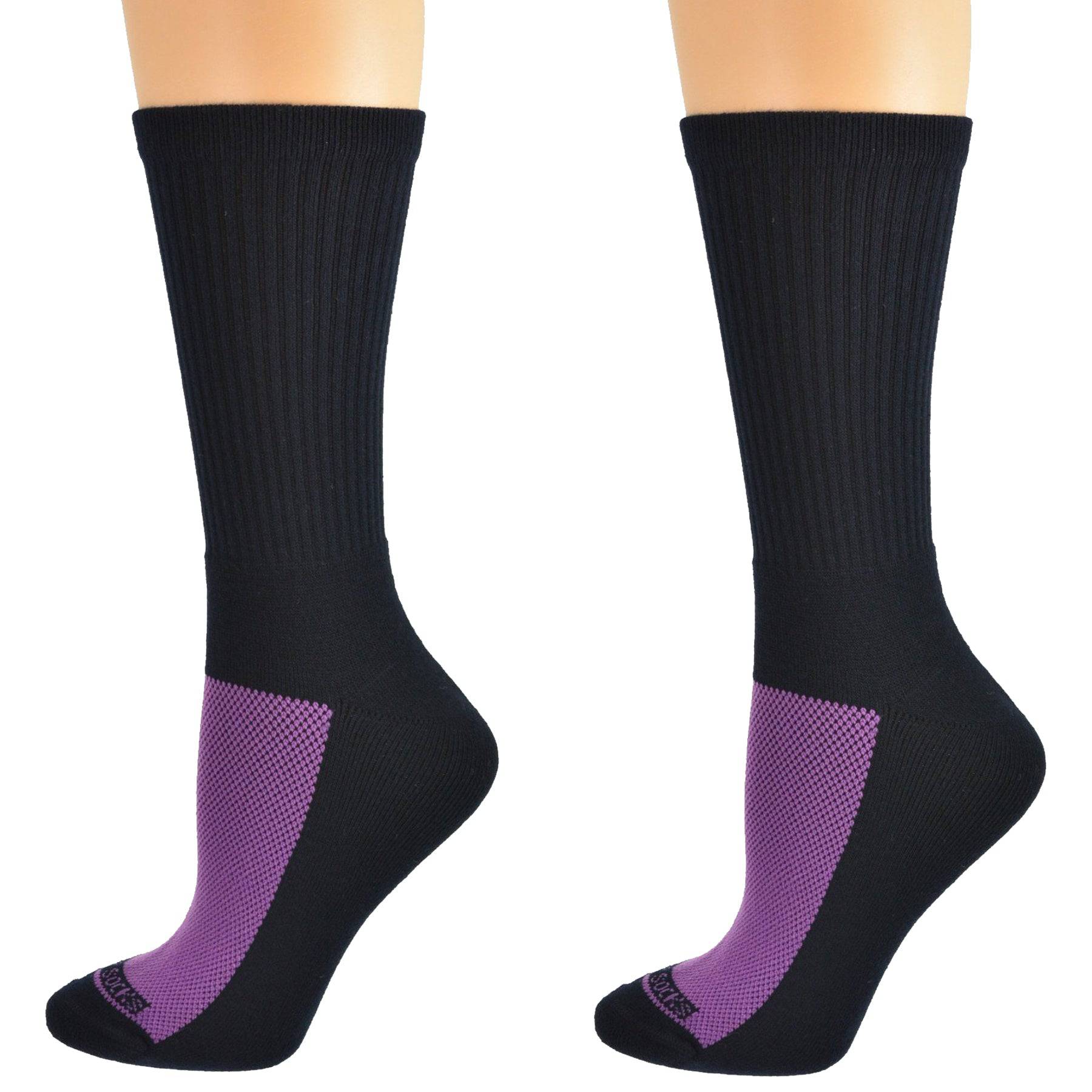 Women's Athletic Crew Socks, Colorful Cotton Athletic Cushioned Socks, 2 Pair Pack - Wear Sierra
