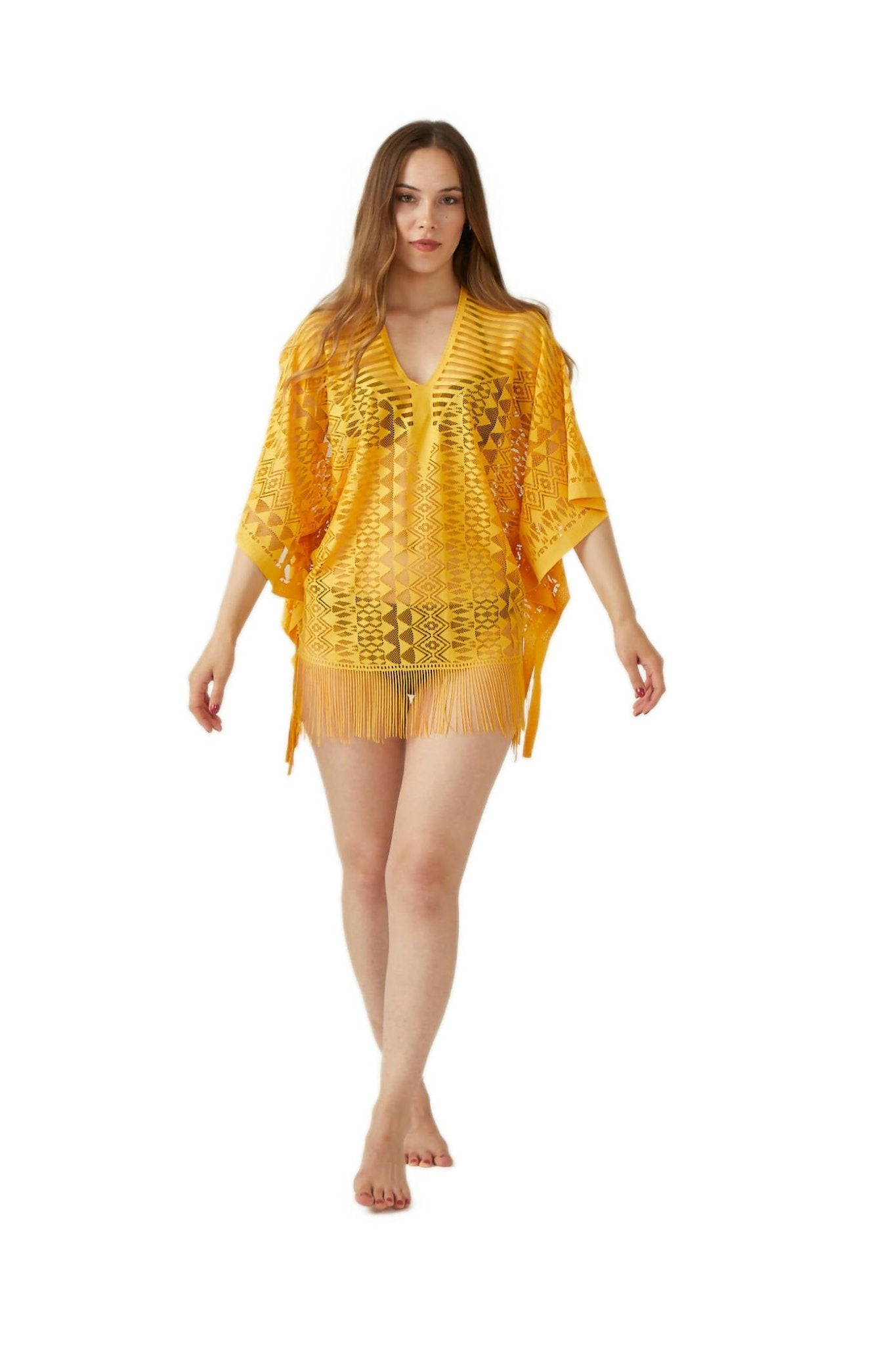 Women's Beach Dress- Colorful Golden Summer Cover-Up Dress for Lake or Pool - Wear Sierra
