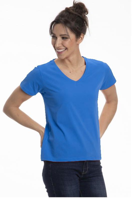 Women's Blue V-Neck T-Shirt and Sock Combo - Ankle Hi Socks 2-Pair Packs - Wear Sierra