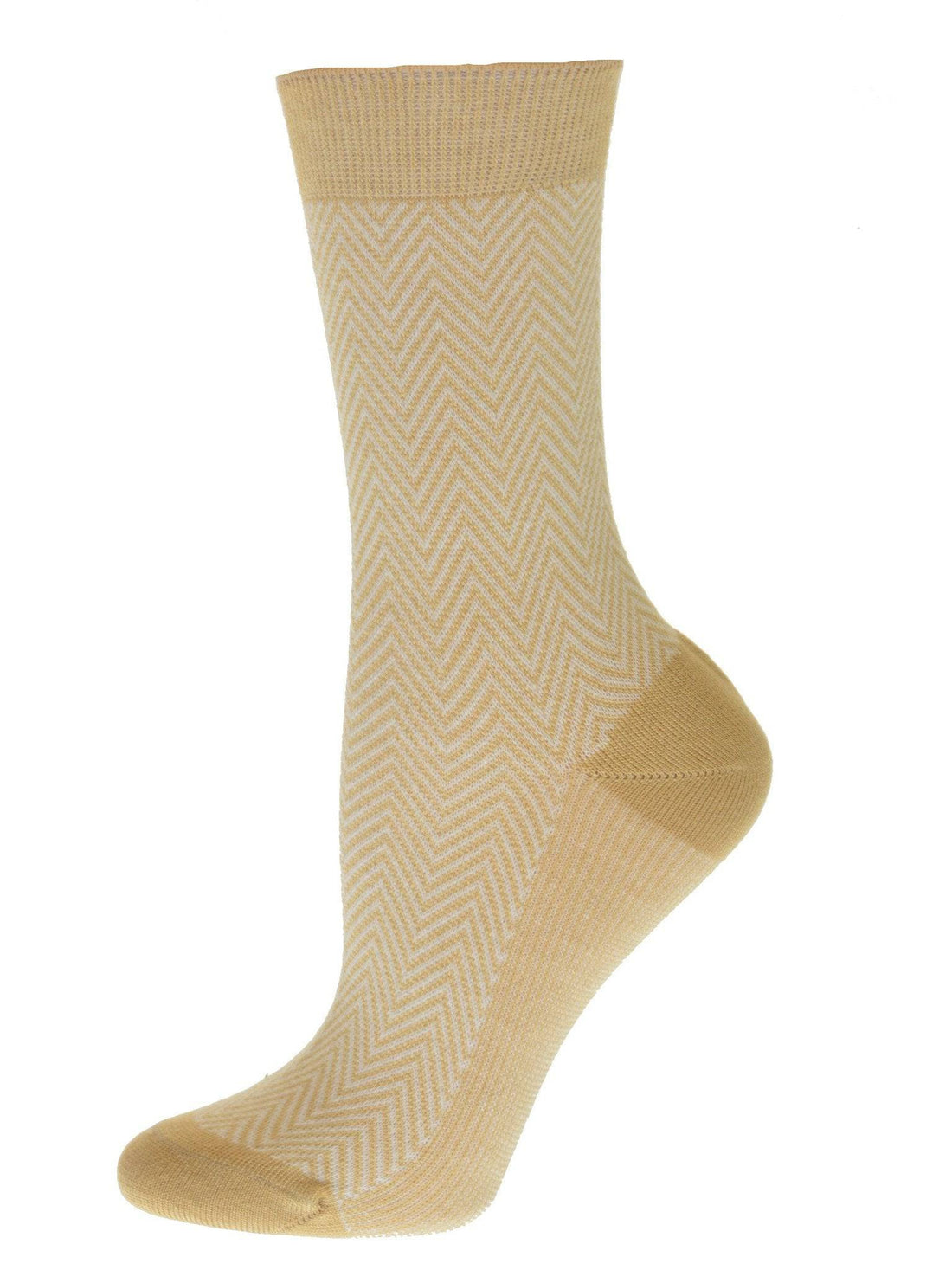 Women's Casual Crew Dress Socks, Silky Viscose Herringbone Dress Socks - Wear Sierra