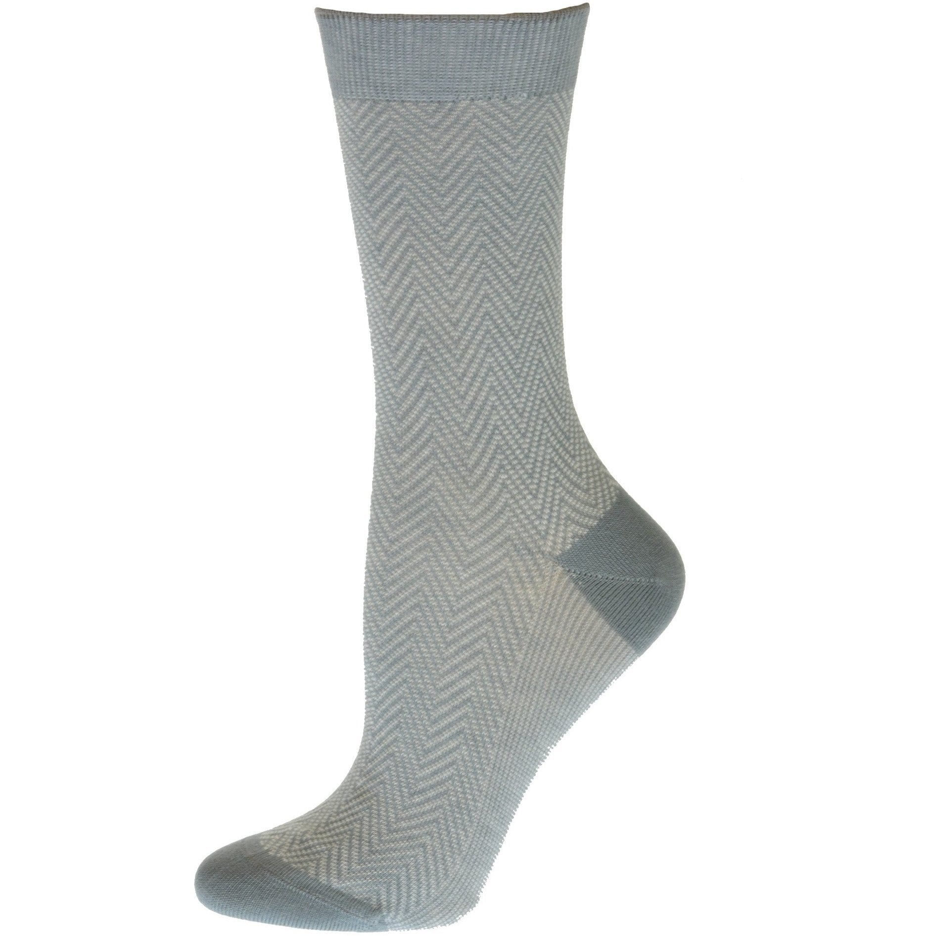Women's Casual Crew Dress Socks, Silky Viscose Herringbone Dress Socks - Wear Sierra