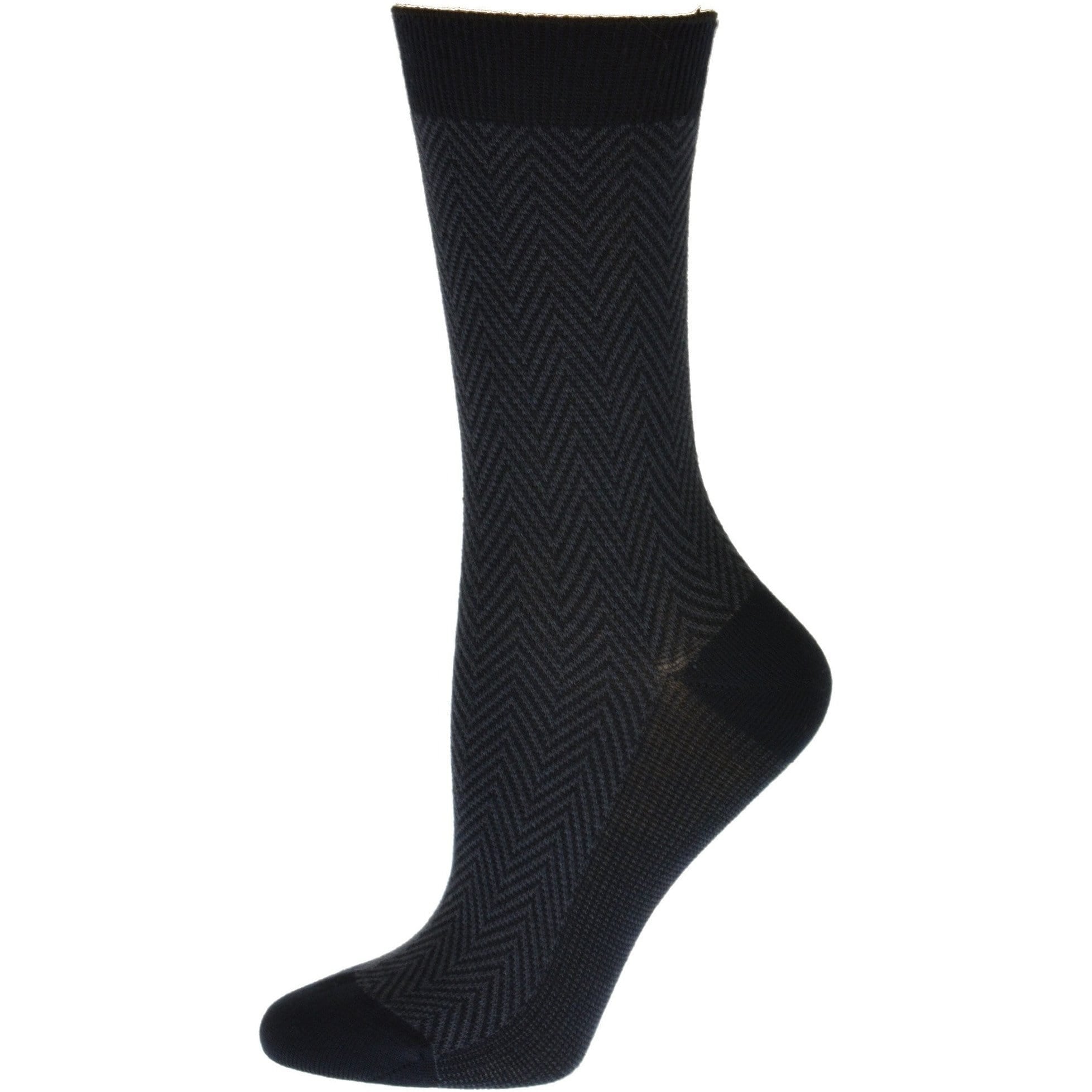 Women's Casual Crew Dress Socks, Silky Viscose Herringbone Dress Socks - Wear Sierra