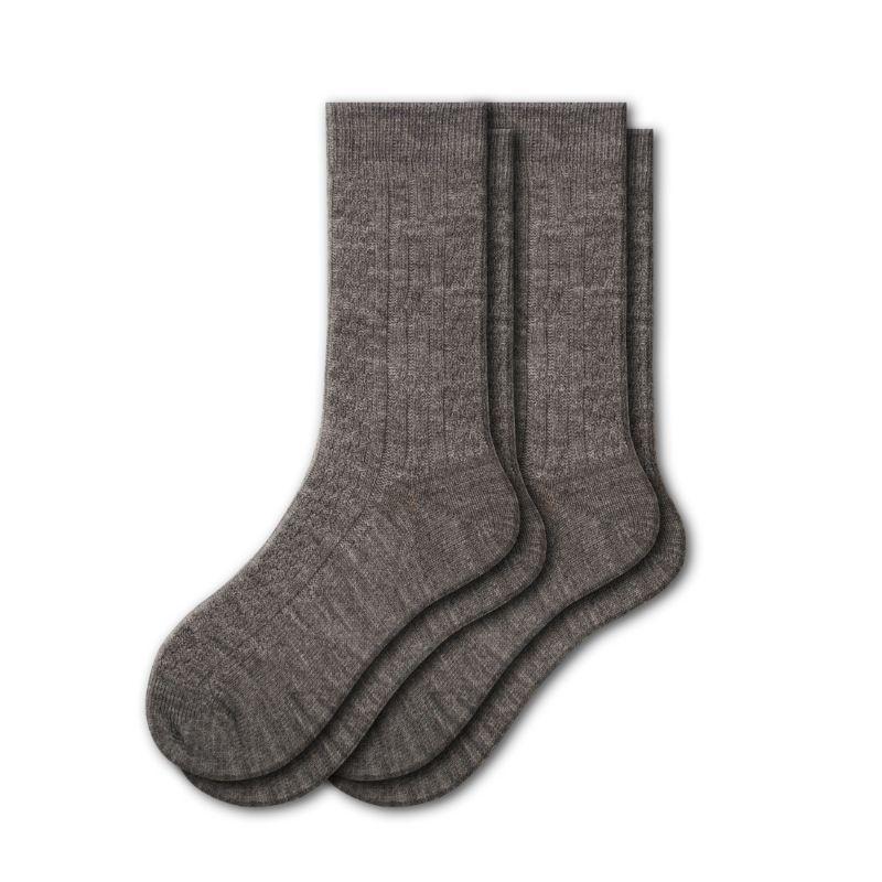 Women's Classic Cable Knit Acrylic Crew Socks 2 Pair Pack - Wear Sierra